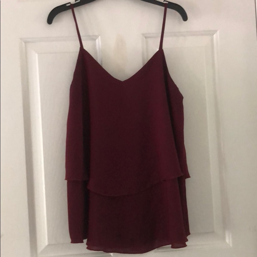 Burgundy flowly top